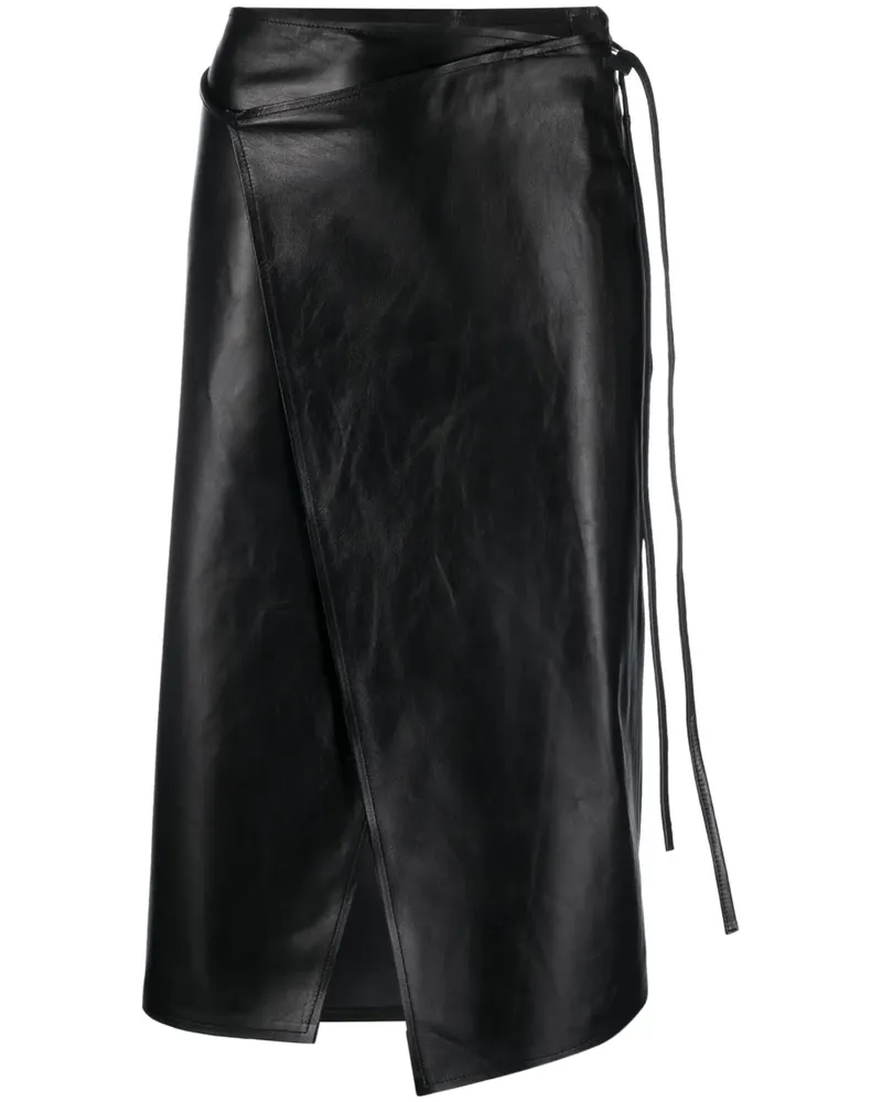 VETEMENTS Asymmetrischer Lederrock - Schwarz Schwarz