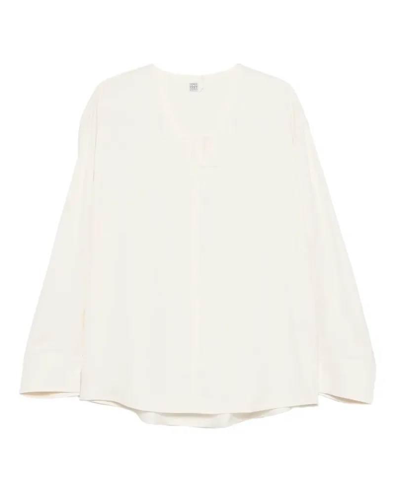 Totême Langarmshirt mit V-Ausschnitt - Weiß Weiß