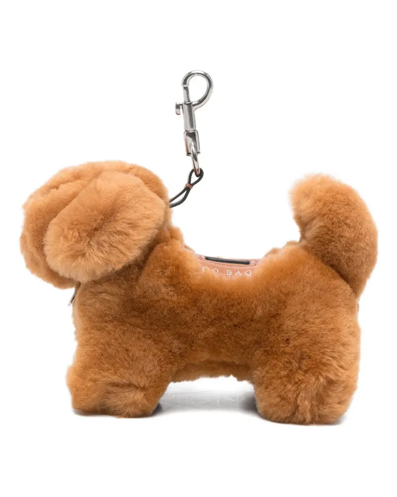 Anya Hindmarch shearling dog-shape keyring - Braun Braun