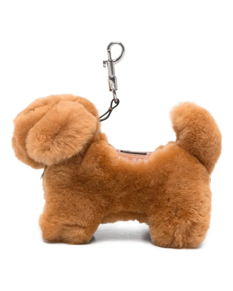 Anya Hindmarch shearling dog-shape keyring - Braun Braun