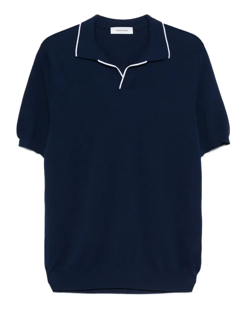 Gran Sasso T-Shirt mit Poloshirtkragen - Blau Blau