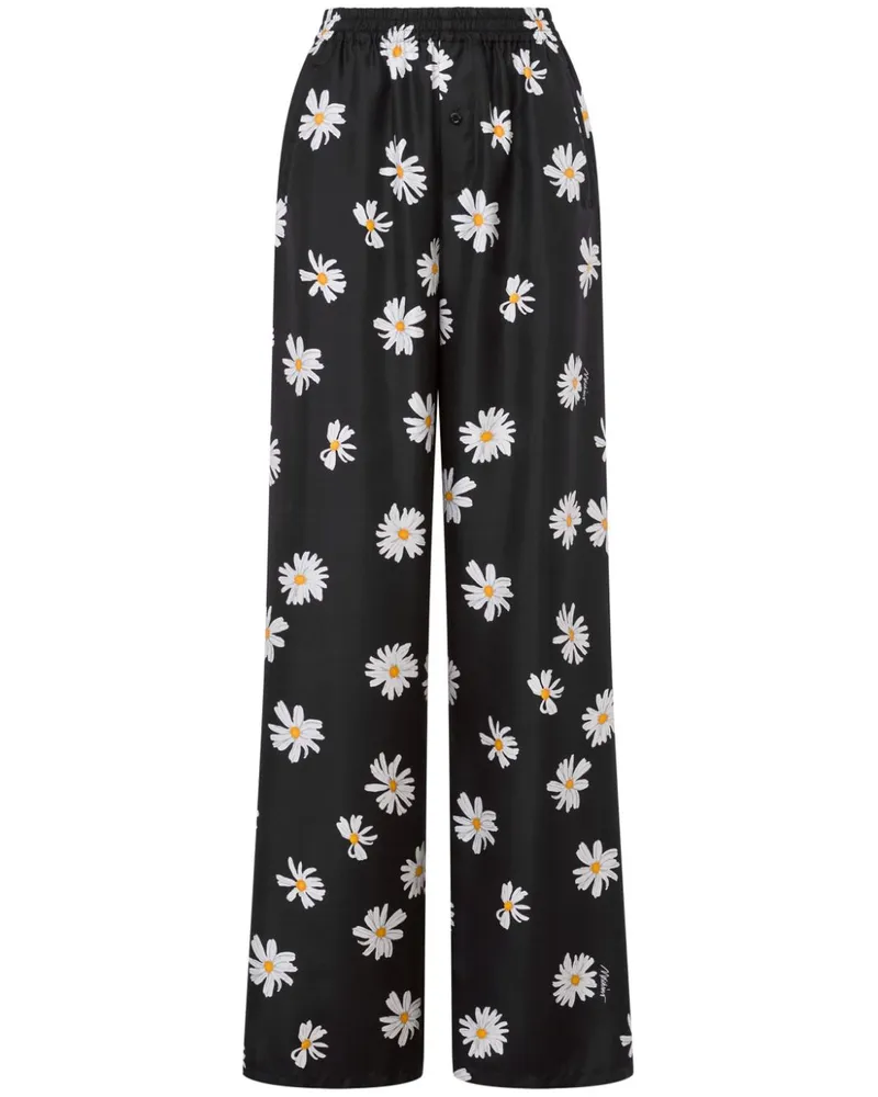 Moschino Hose mit Margeriten-Print - Schwarz Schwarz