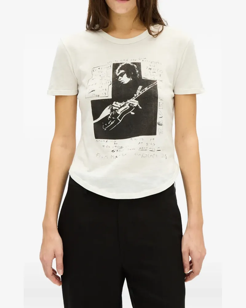 Ann Demeulemeester Floor T-Shirt mit abgerundetem Saum - Weiß Weiß