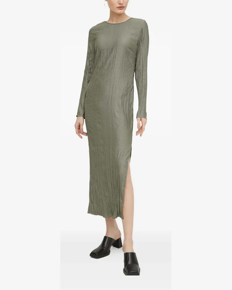 Samsøe & Samsøe textured long-sleeve midi dress - Grün Grün