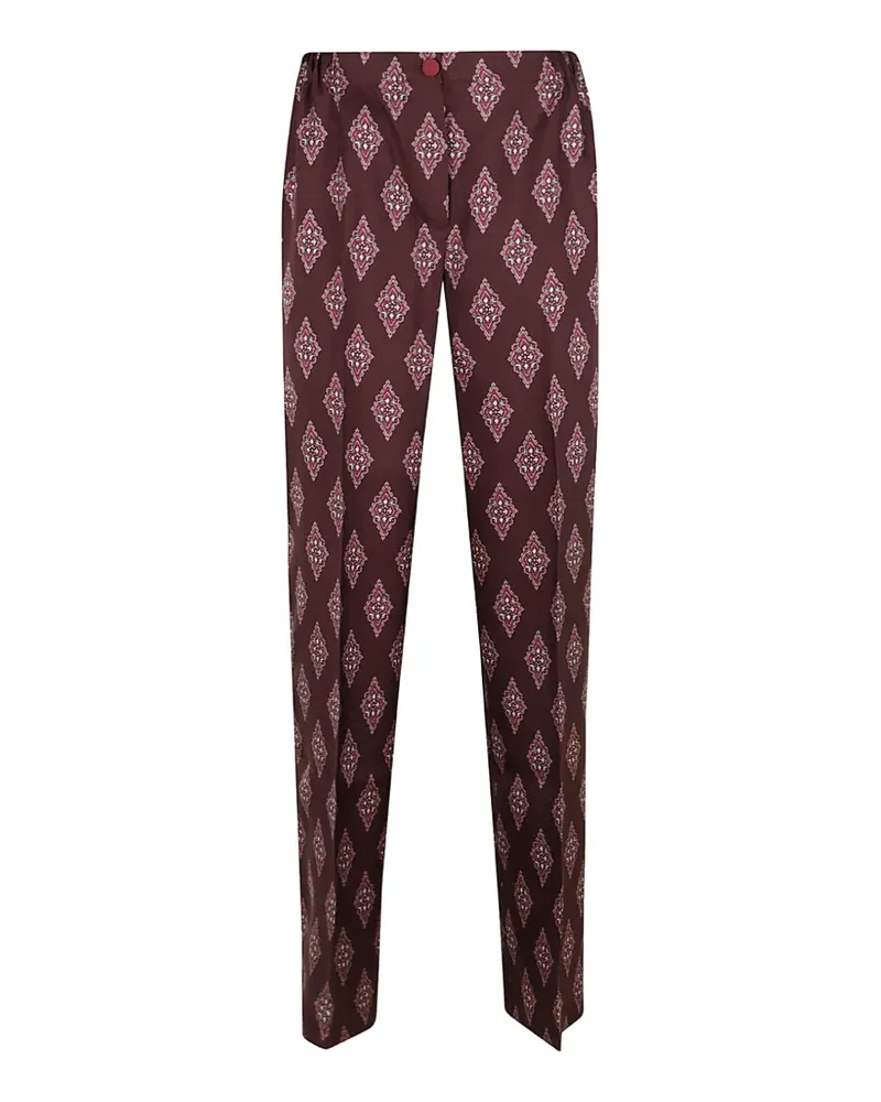 For Restless Sleepers Coll diamond-print trousers - Braun Braun