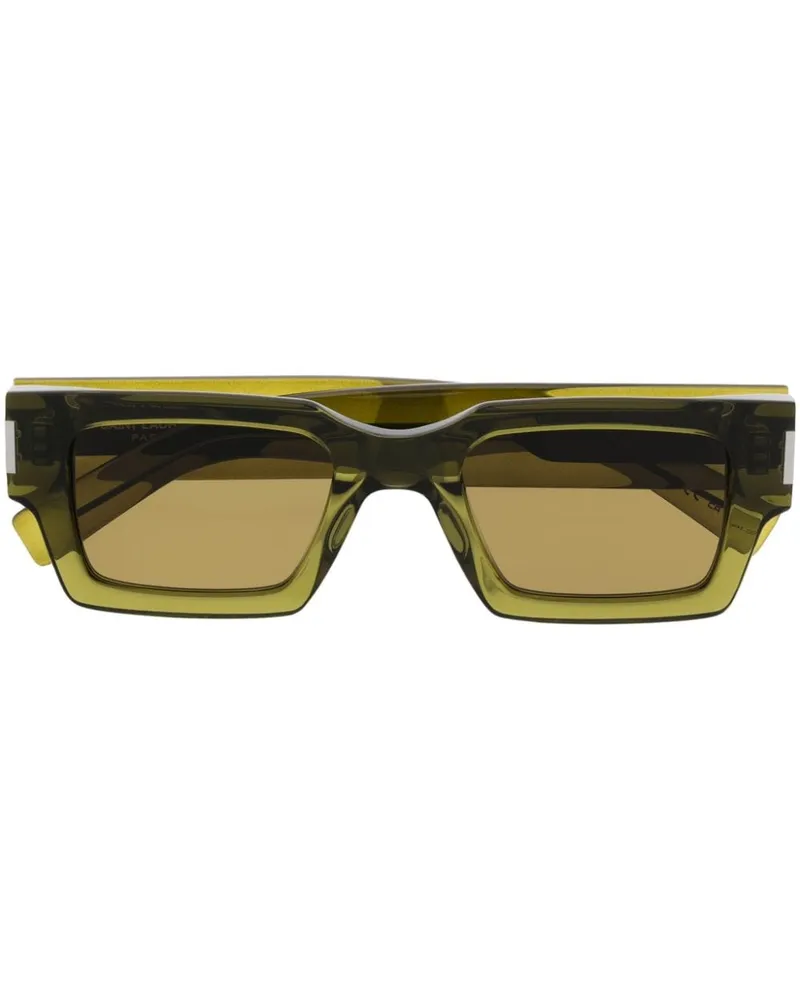 Saint Laurent Sonnenbrille mit eckigem Gestell - Grün Grün