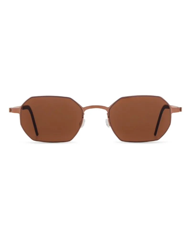 Lindberg Geometrische Sonnenbrille aus Titan - Braun Braun