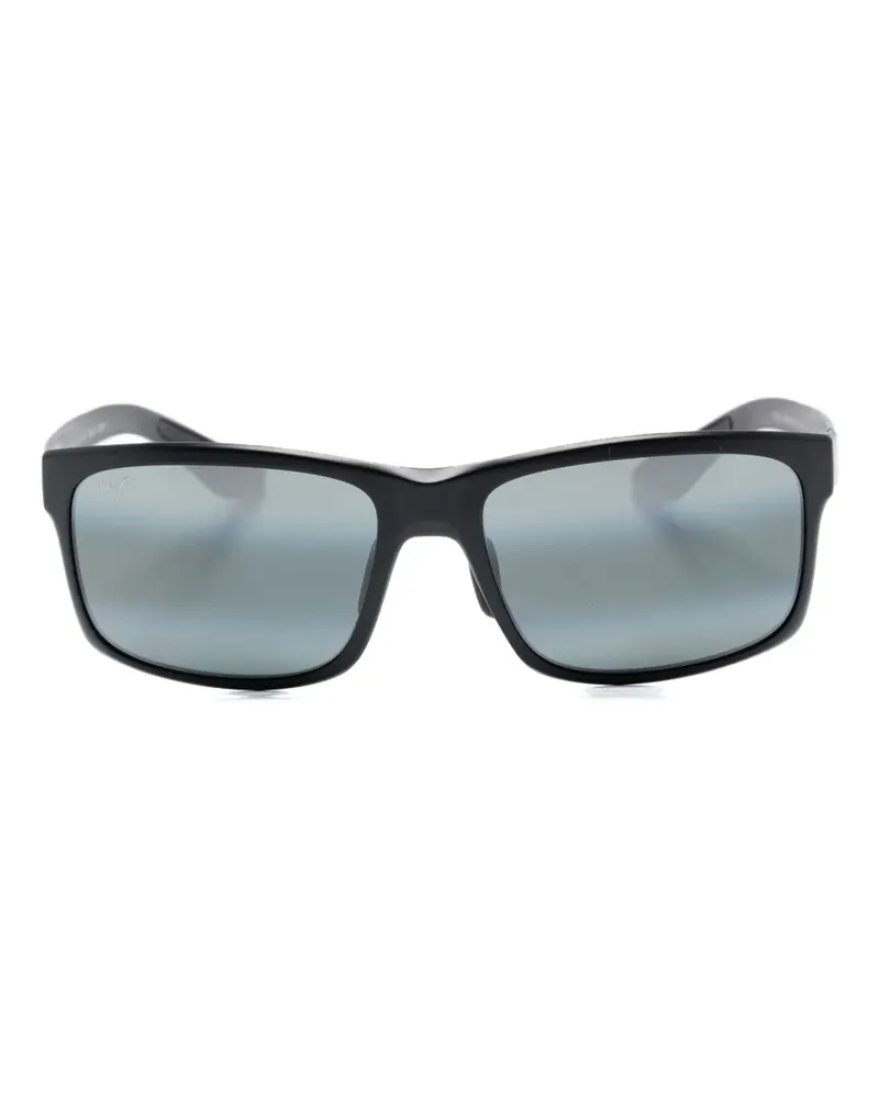 Maui Jim Pokowai Arch Sonnenbrille mit eckigem Gestell - Schwarz Schwarz