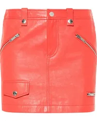 Moschino Lederrock mit Taschen Rot