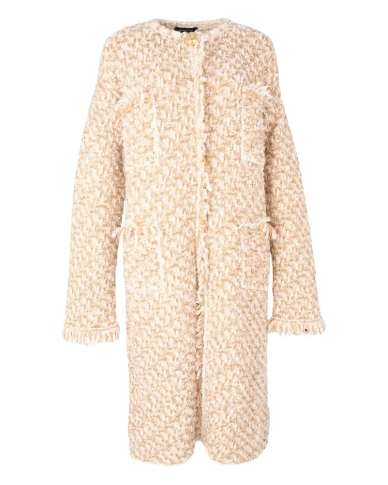 Fabiana Filippi frayed-detailing coat - Nude Nude