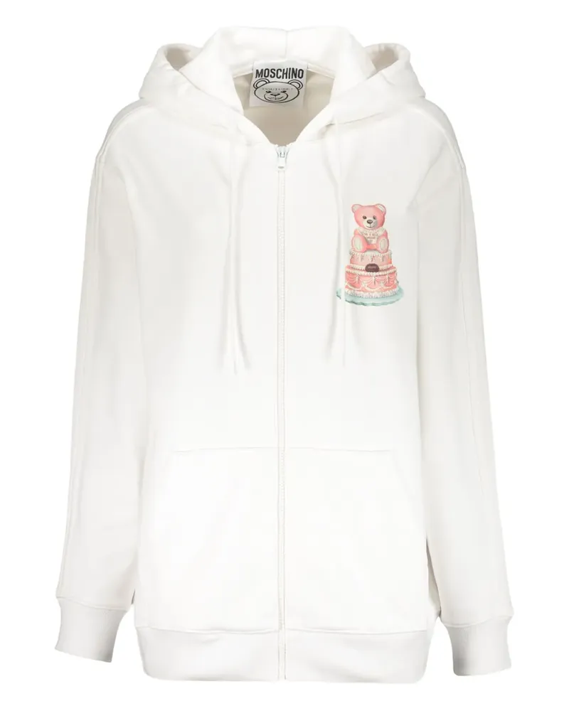 Moschino Kapuzenjacke mit Reißverschluss - Weiß Weiß
