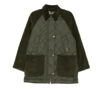 Gesteppte Jacke mit Teddy-Effekt - Grün