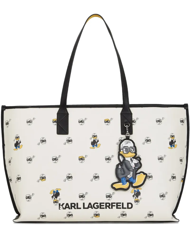 Karl Lagerfeld x Disney Tote Bag mit durchgehendem Print - Weiß Weiß