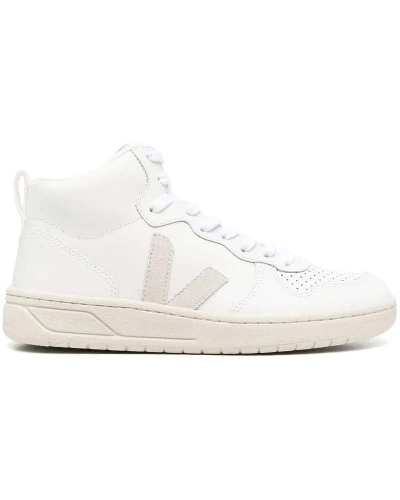 VEJA V-15 High-Top-Sneakers Weiß