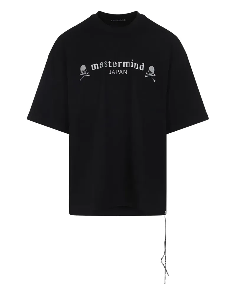 Mastermind Japan T-Shirt mit gekreuzten Totenköpfen - Schwarz Schwarz