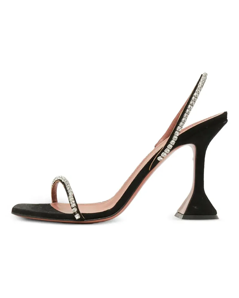 Amina Muaddi Gilda Sandalen mit Kristallen - Schwarz Schwarz