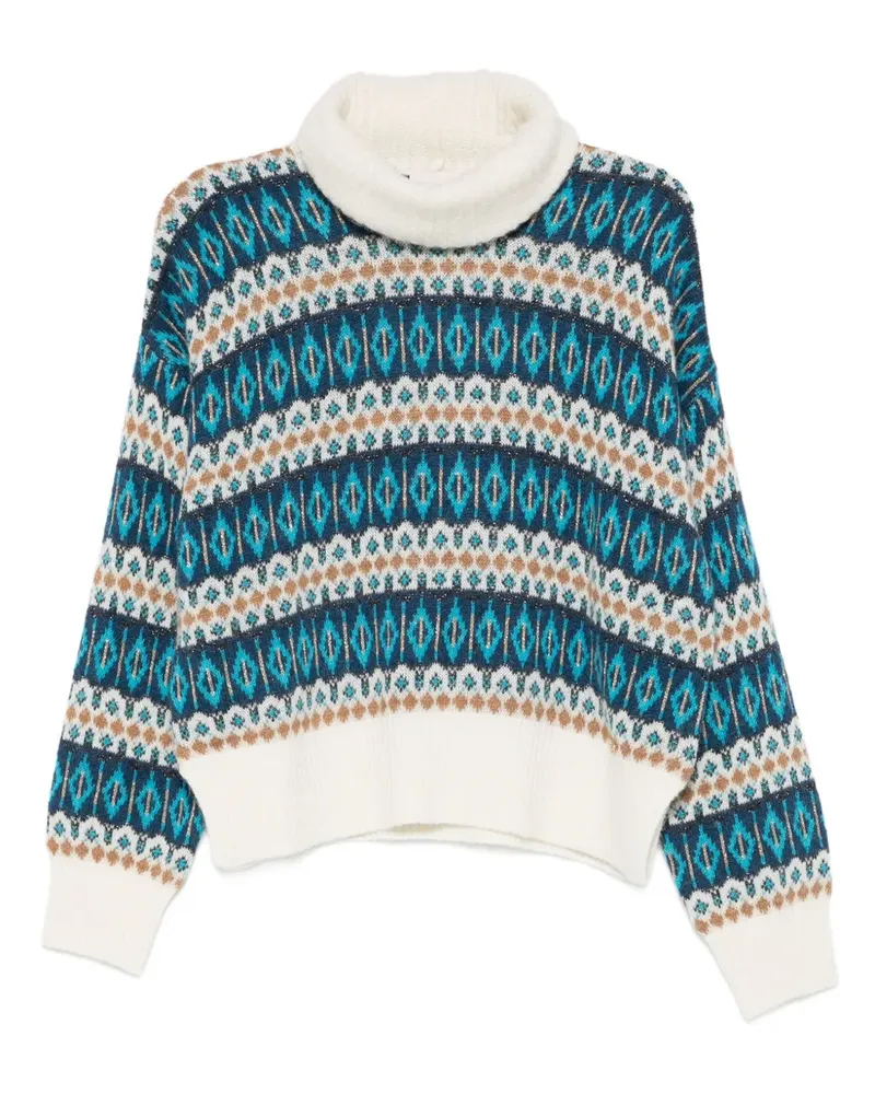 Liu Jo patterned turtleneck sweater - Blau Blau