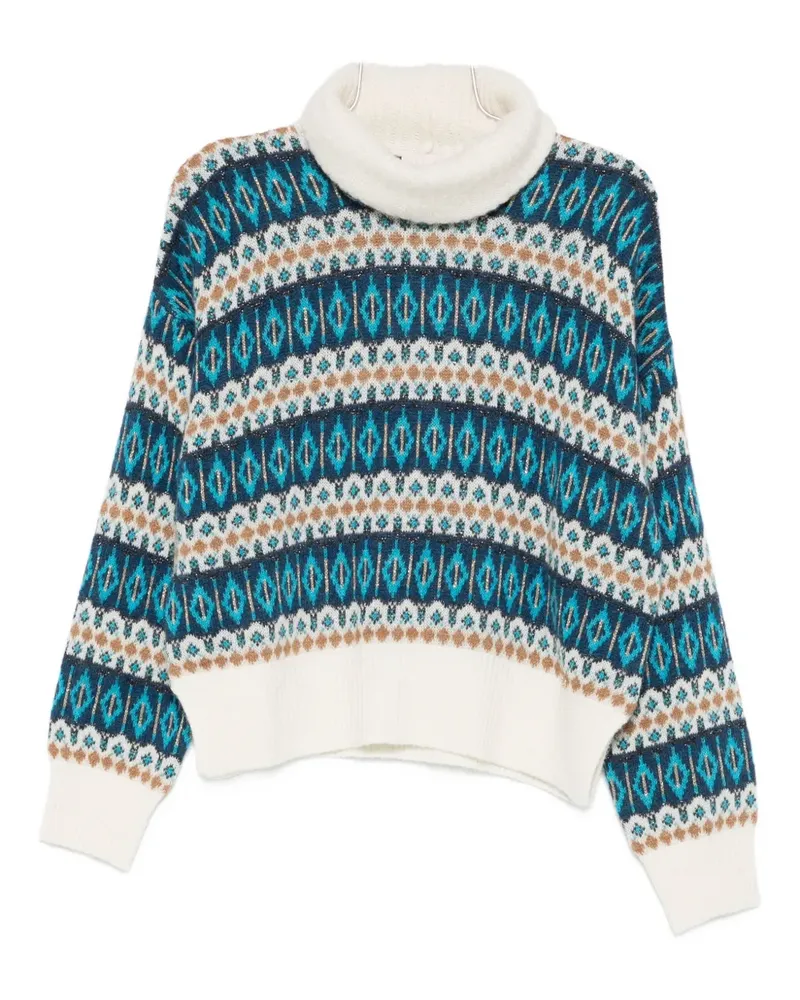 Liu Jo patterned turtleneck sweater - Blau Blau