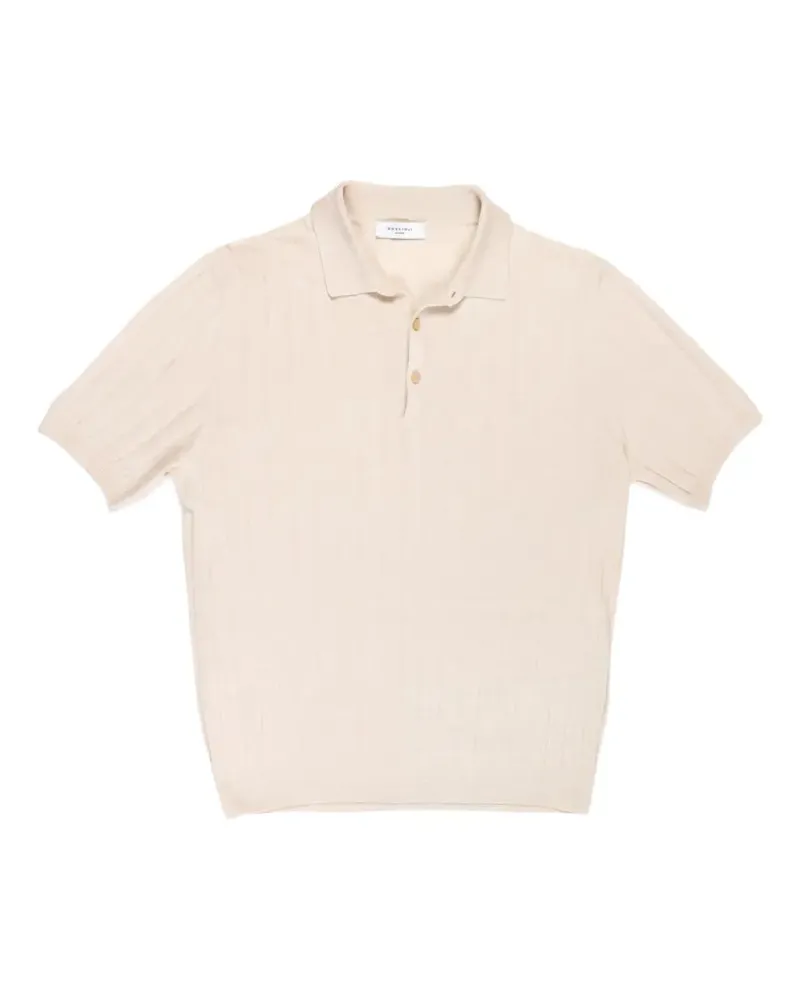 Boglioli ribbed-knit polo shirt - Nude Nude