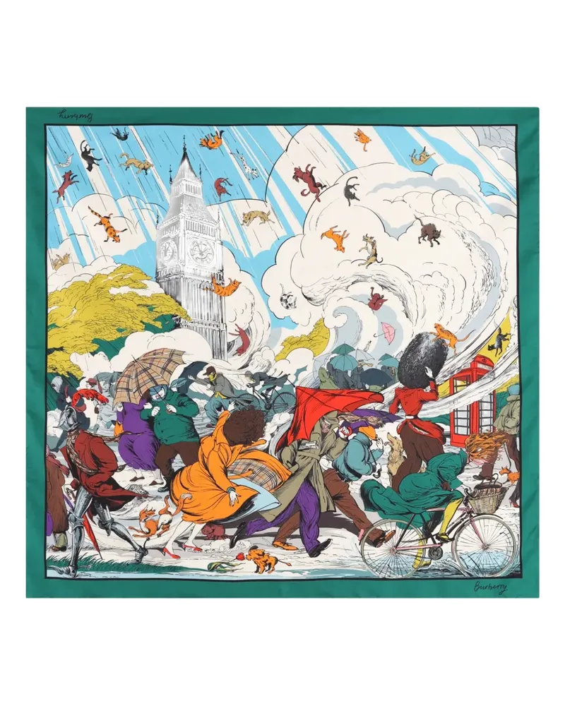 Burberry printed silk scarf - Blau Blau