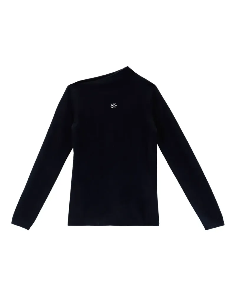 Karl Lagerfeld Karl Autograph Pullover mit asymmetrischem Ausschnitt - Schwarz Schwarz