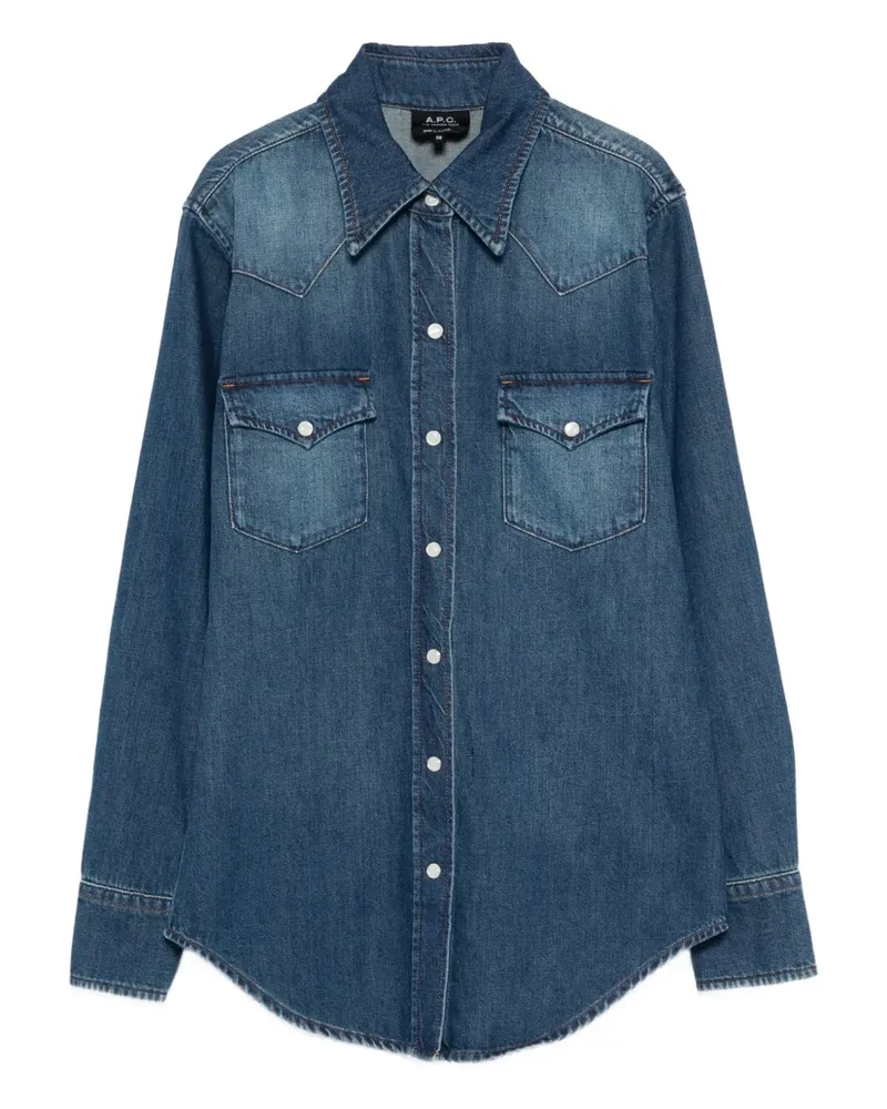 A.P.C. chest-pocket shirt - Blau Blau