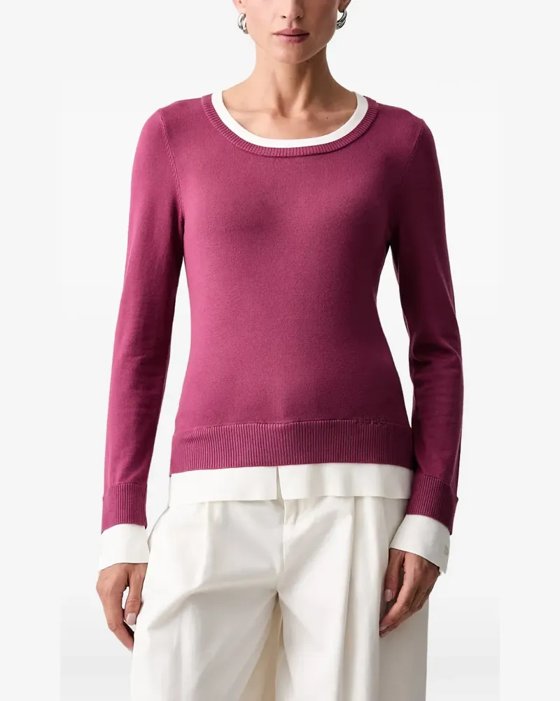 Liu Jo Pullover im Layering-Look mit Logo - Violett Violett
