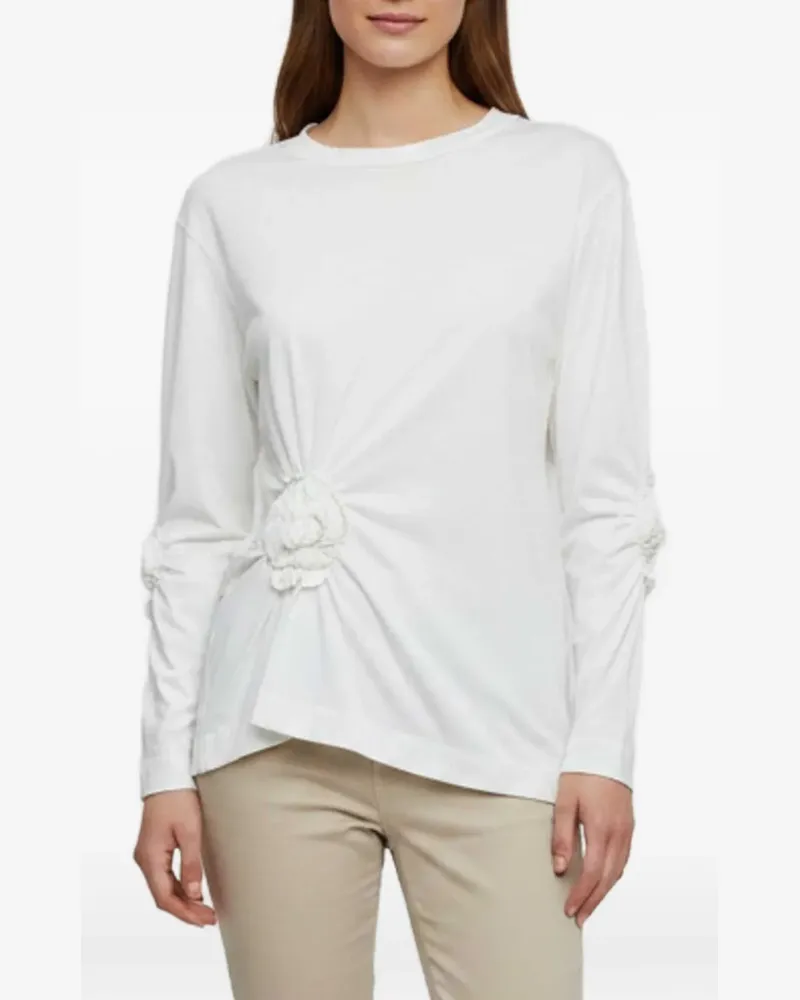 Simone Rocha T-Shirt mit Blumenapplikation - Weiß Weiß