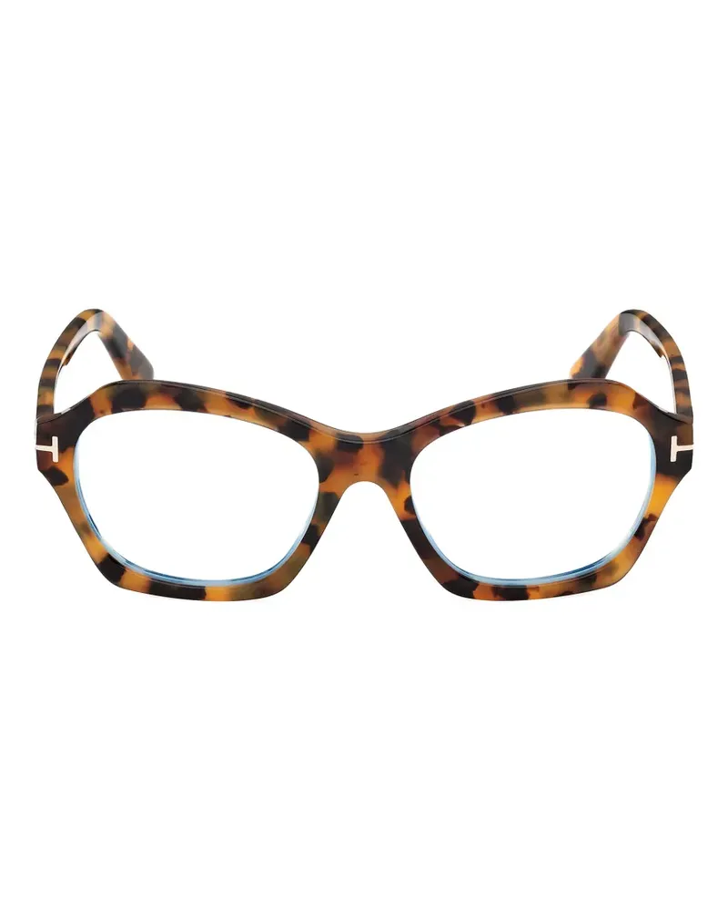Tom Ford Geometrische Brille in Schildpattoptik - Braun Braun