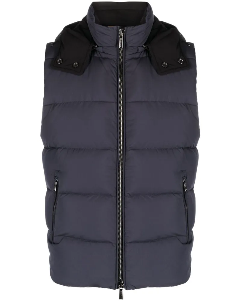 MOORER Gefütterte Weste mit Stehkragen - Blau Blau