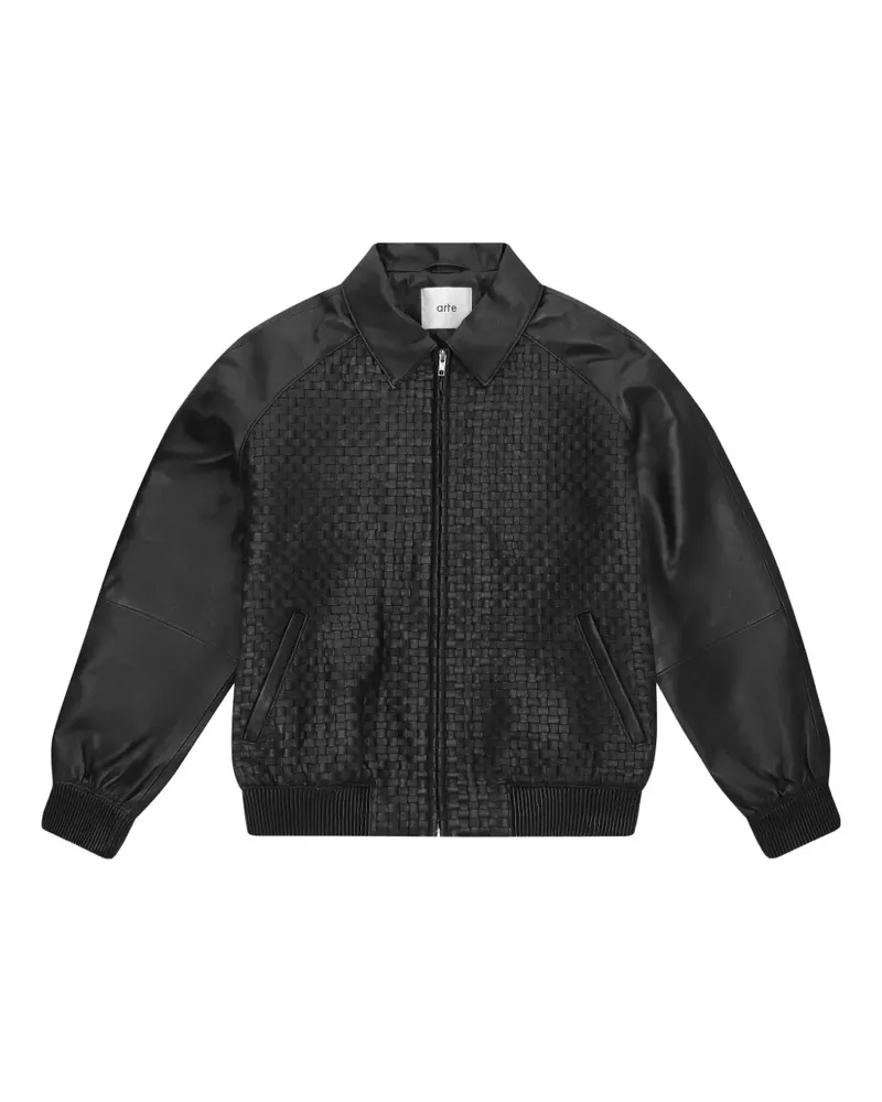 Arte Antwerp Klassische Lederjacke - Schwarz Schwarz