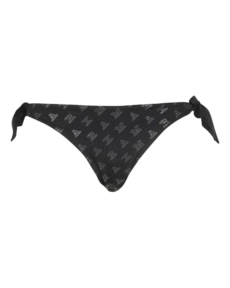 Max Mara Bikinihöschen mit Logo-Print - Schwarz Schwarz