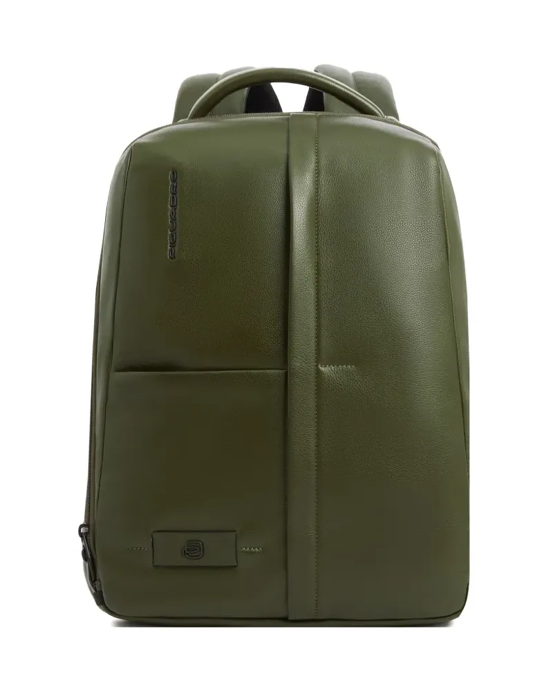 Piquadro Laptop-Rucksack aus Leder - Grün Grün