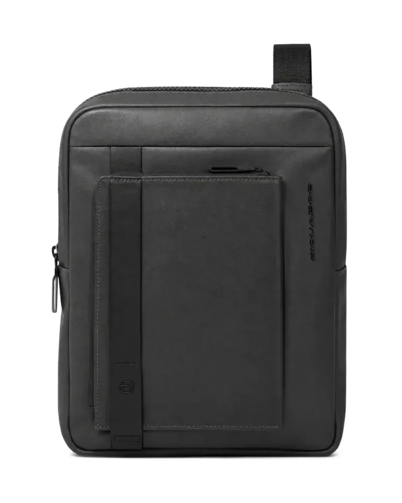 Piquadro Kuriertasche mit Logo-Prägung - Grau Grau