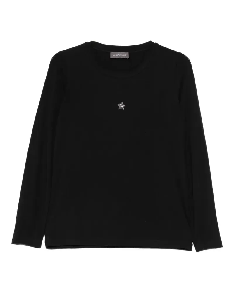 Lorena Antoniazzi star-patch long-sleeve T-shirt - Schwarz Schwarz