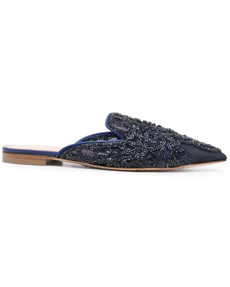 Alberta Ferretti Mules mit Kristallen - Blau Blau