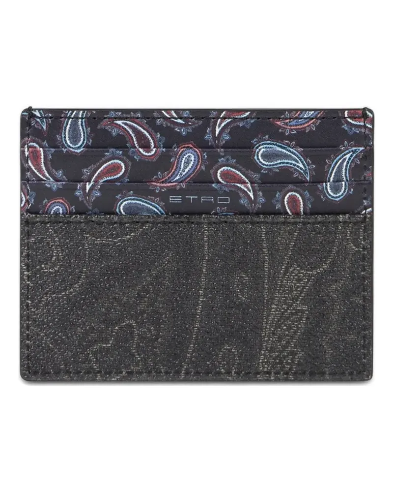 Etro Kartenetui mit Paisleymuster - Schwarz Schwarz