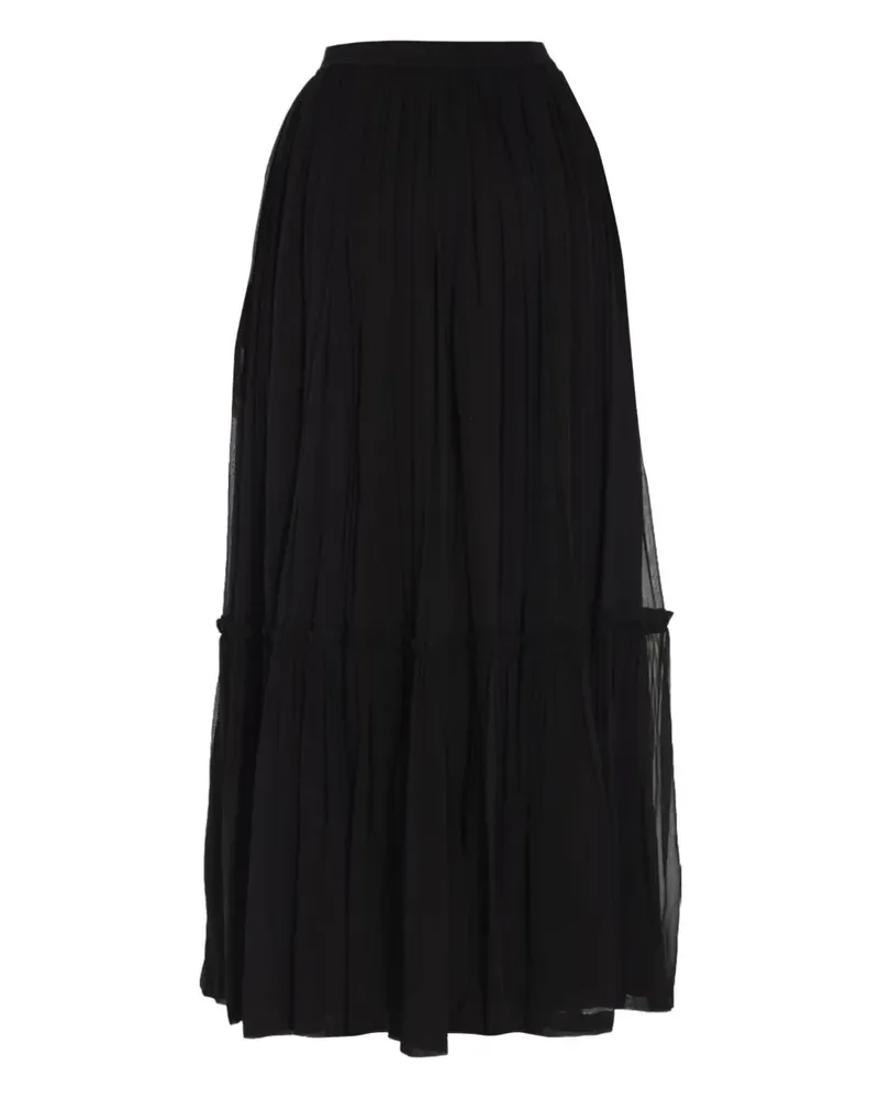 Saint Laurent Midirock mit Rüschen - Schwarz Schwarz