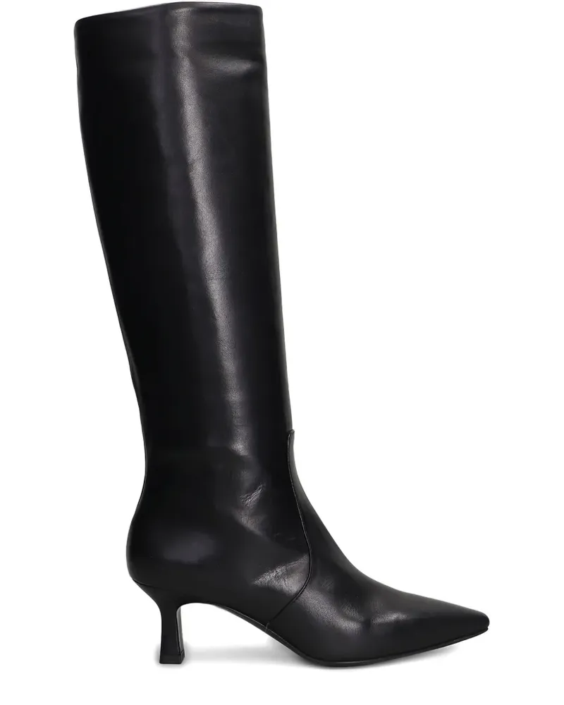 Julie Dee Kniehohe Stiefel mit spitzer Kappe 90mm - Schwarz Schwarz
