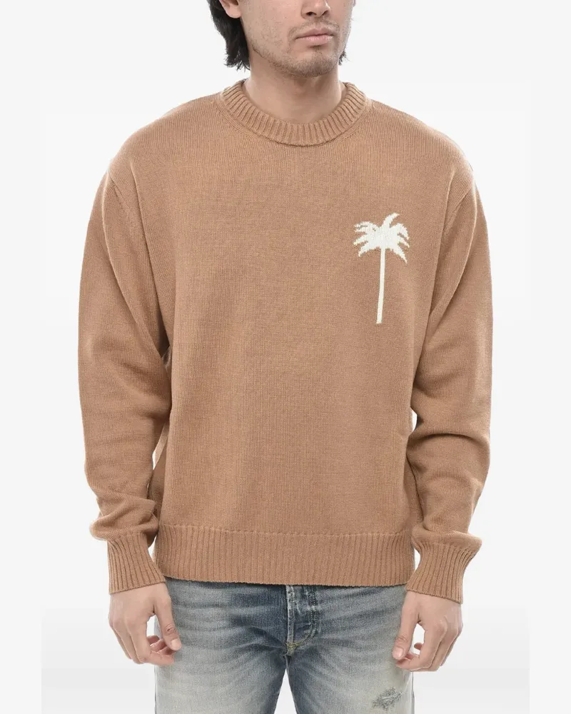 Palm Angels Pullover mit Palmenstrick - Nude Nude