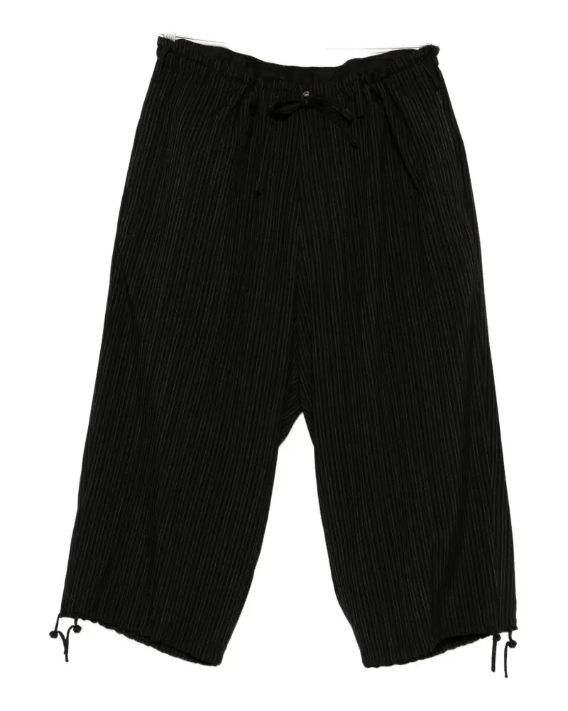 Yohji Yamamoto striped-pattern trousers - Schwarz Schwarz