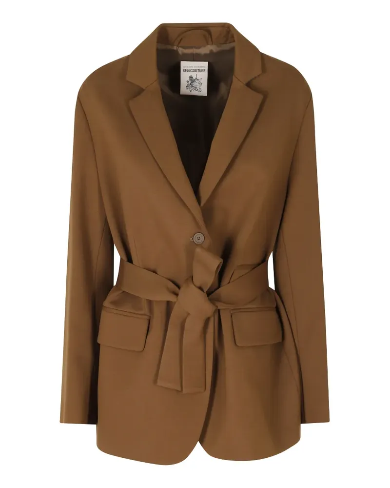 Semicouture belted single-breasted blazer - Braun Braun