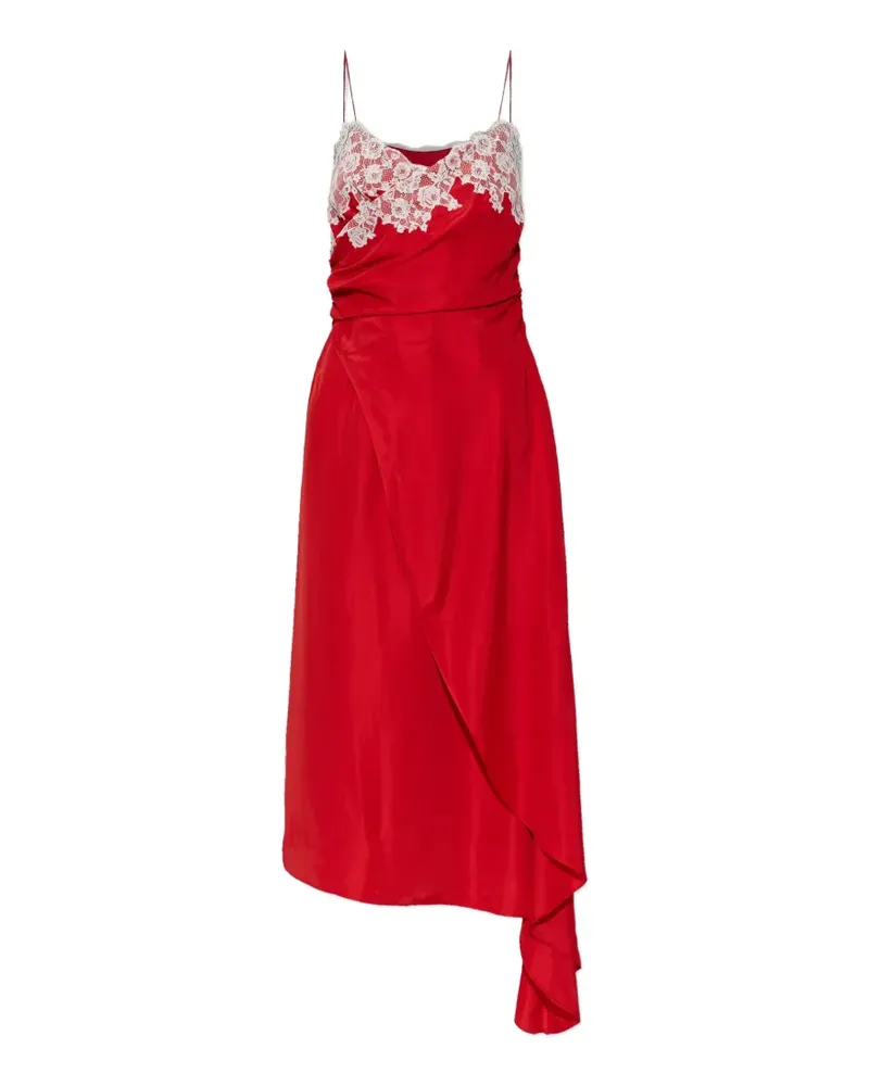Moschino lace asymmetric midi dress - Rot Rot