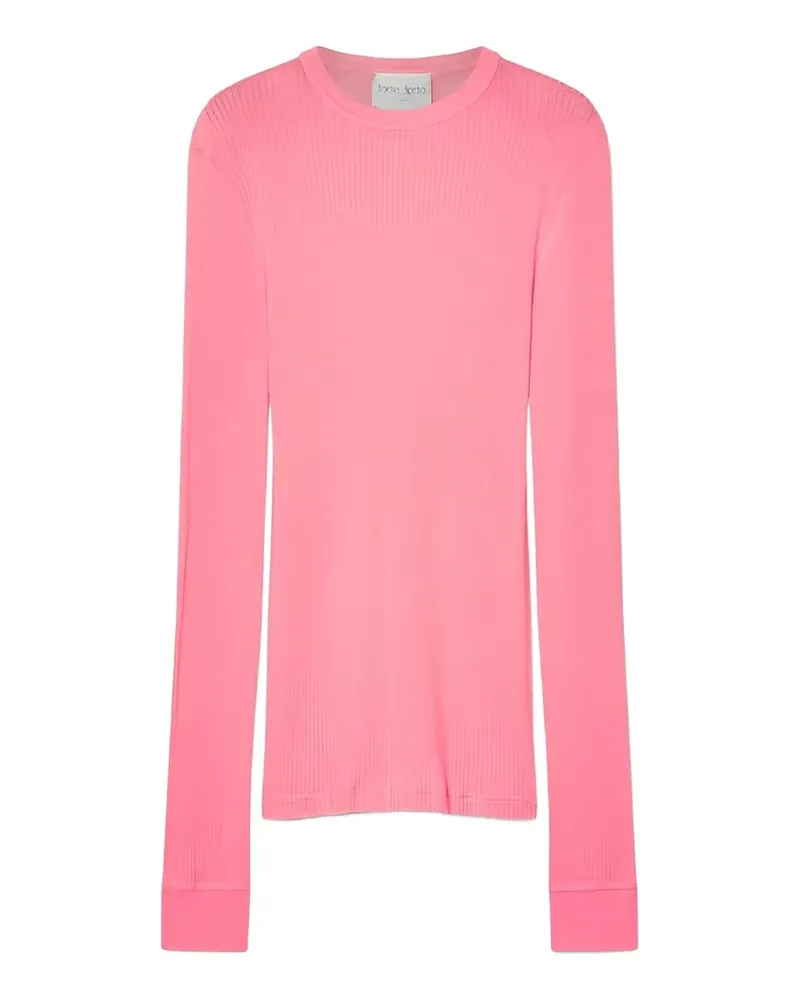 forte_forte ribbed long-sleeve top - Rosa Rosa