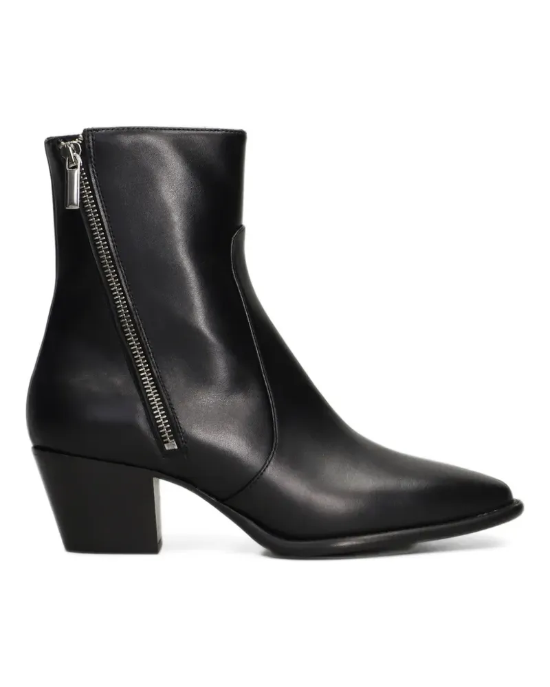 Anna F. side-zip leather ankle boots - Schwarz Schwarz