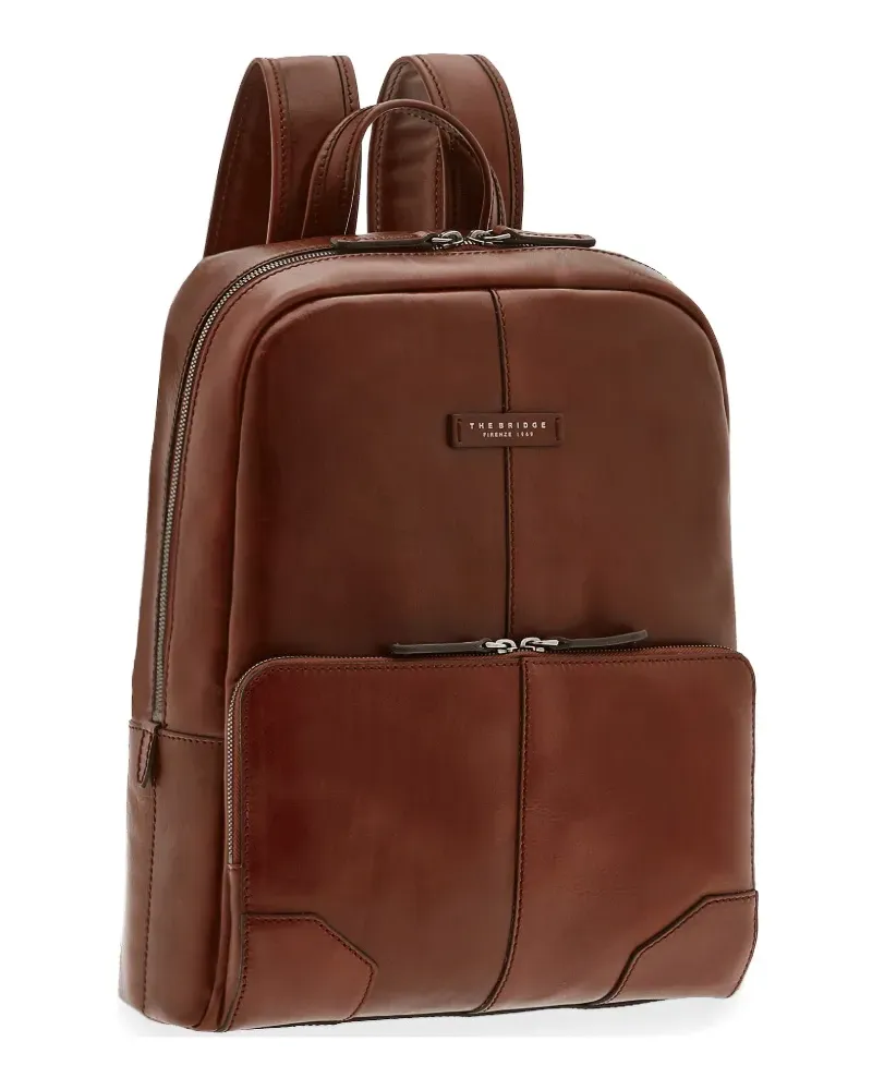 The Bridge Vespucci leather laptop backpack - Braun Braun