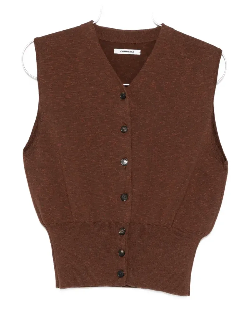 CORDERA button down vest - Braun Braun