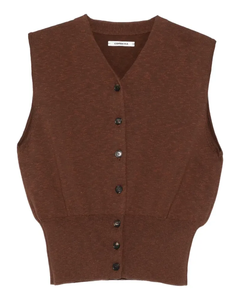 CORDERA button down vest - Braun Braun