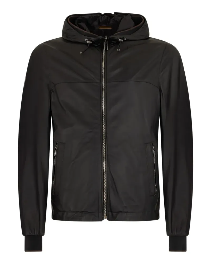 MOORER hooded zip-up jacket - Schwarz Schwarz
