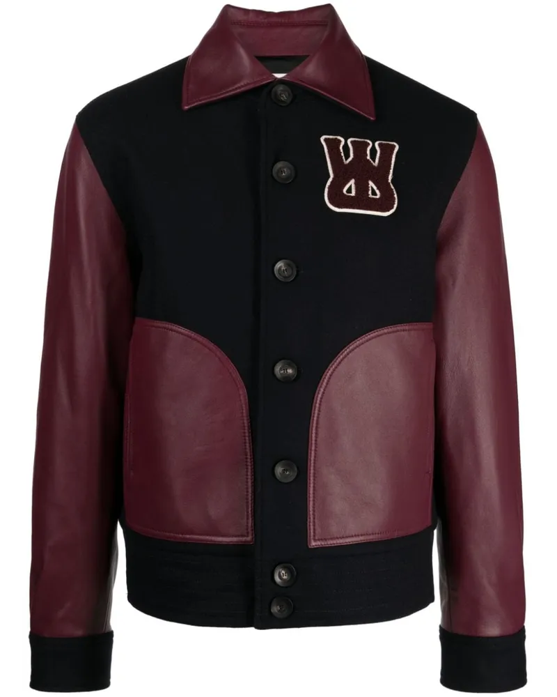 Wales Bonner Collegejacke mit Logo-Patch - Blau Blau